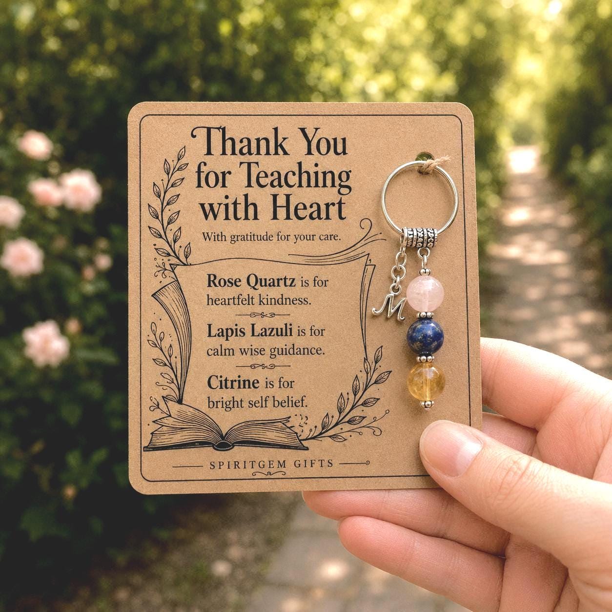 Gifts for Teacher - personalised crystal keyring gifts