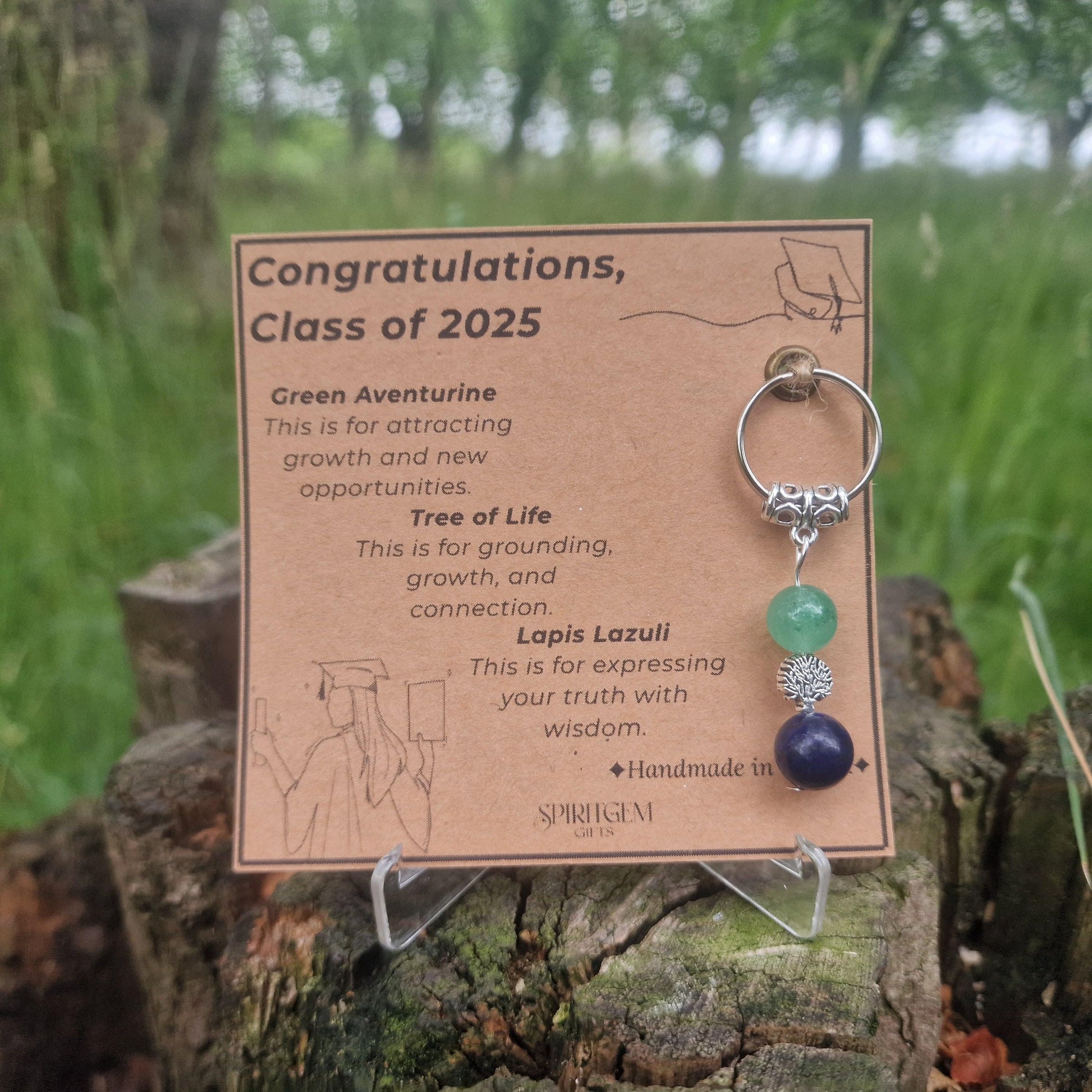 Personalized Graduation Crystal Keyring Gift Set - Class of 2026