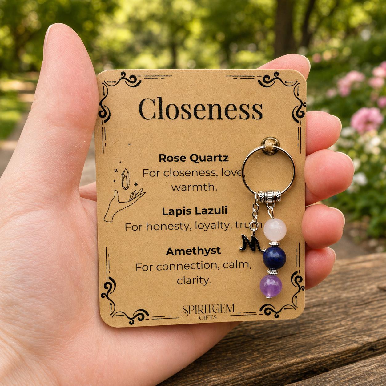 Long Distance Friend Gift, Miss You Crystal Keyring, Personalised Friendship Keepsake