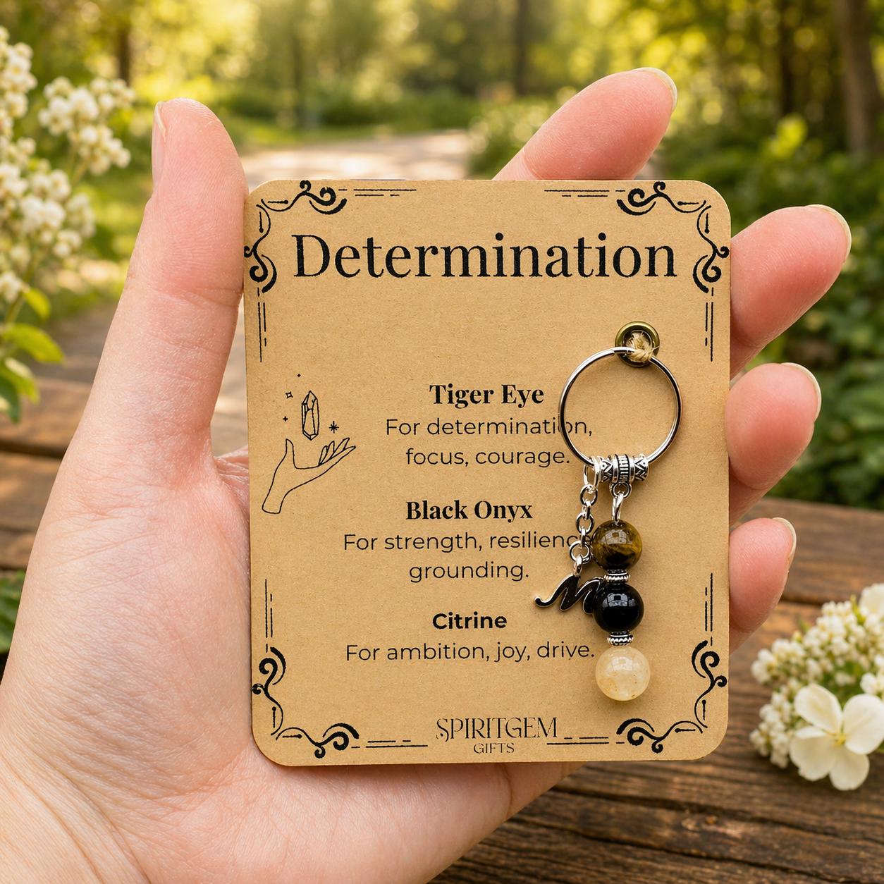 Personalised Determination Keyring, Exam Motivation, Fitness Goal, Entrepreneur Ambition, New Business Present, Drive