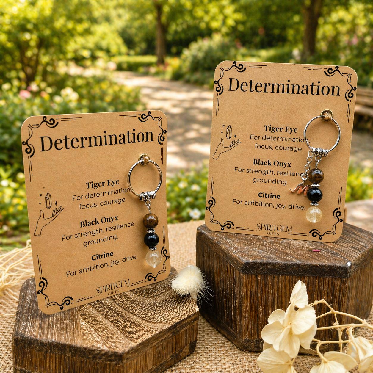 Personalised Determination Keyring, Exam Motivation, Fitness Goal, Entrepreneur Ambition, New Business Present, Drive