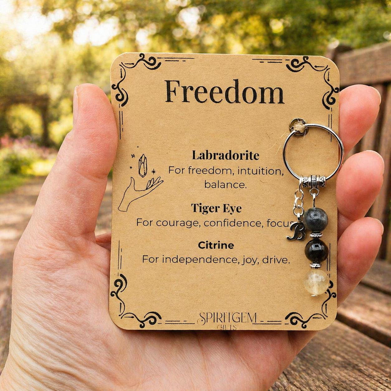 Divorce Gift for Her, New Start Crystal Keyring, Personalised Freedom Keepsake
