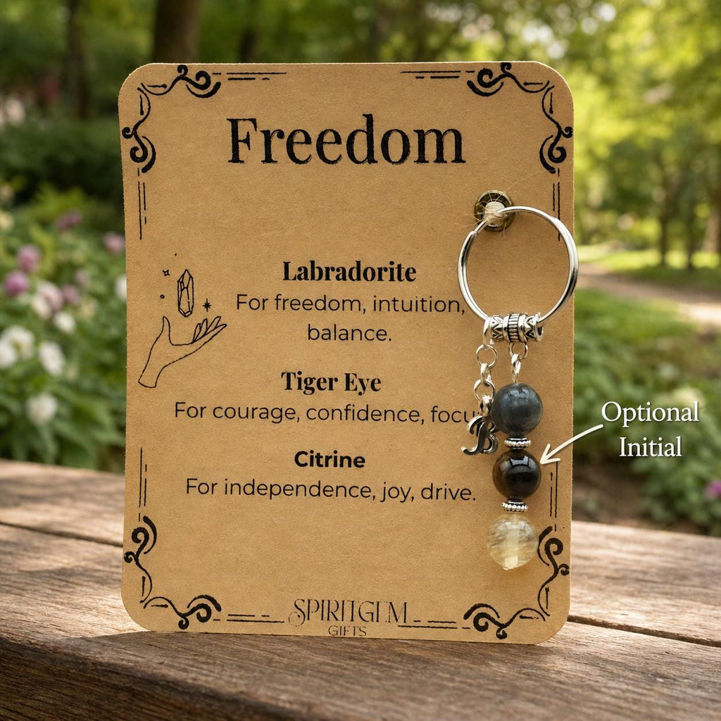 Divorce Gift for Her, New Start Crystal Keyring, Personalised Freedom Keepsake