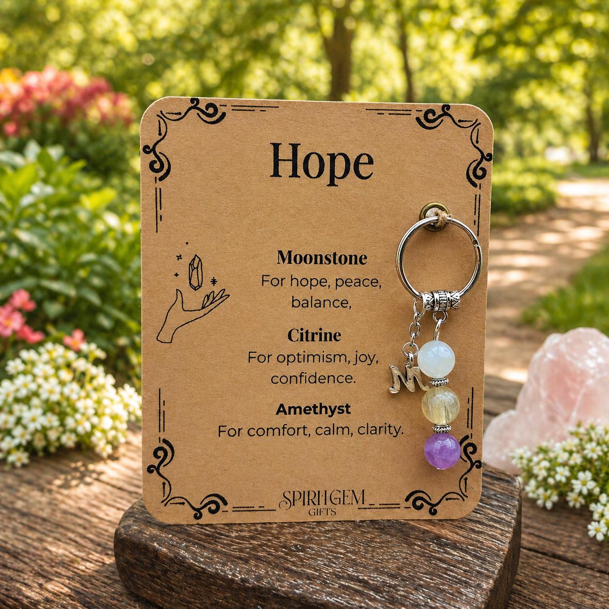 Personalised Hope Keyring, IVF Fertility Gift, Hard Times Support, Better Days Token, Optimism Present, Strength