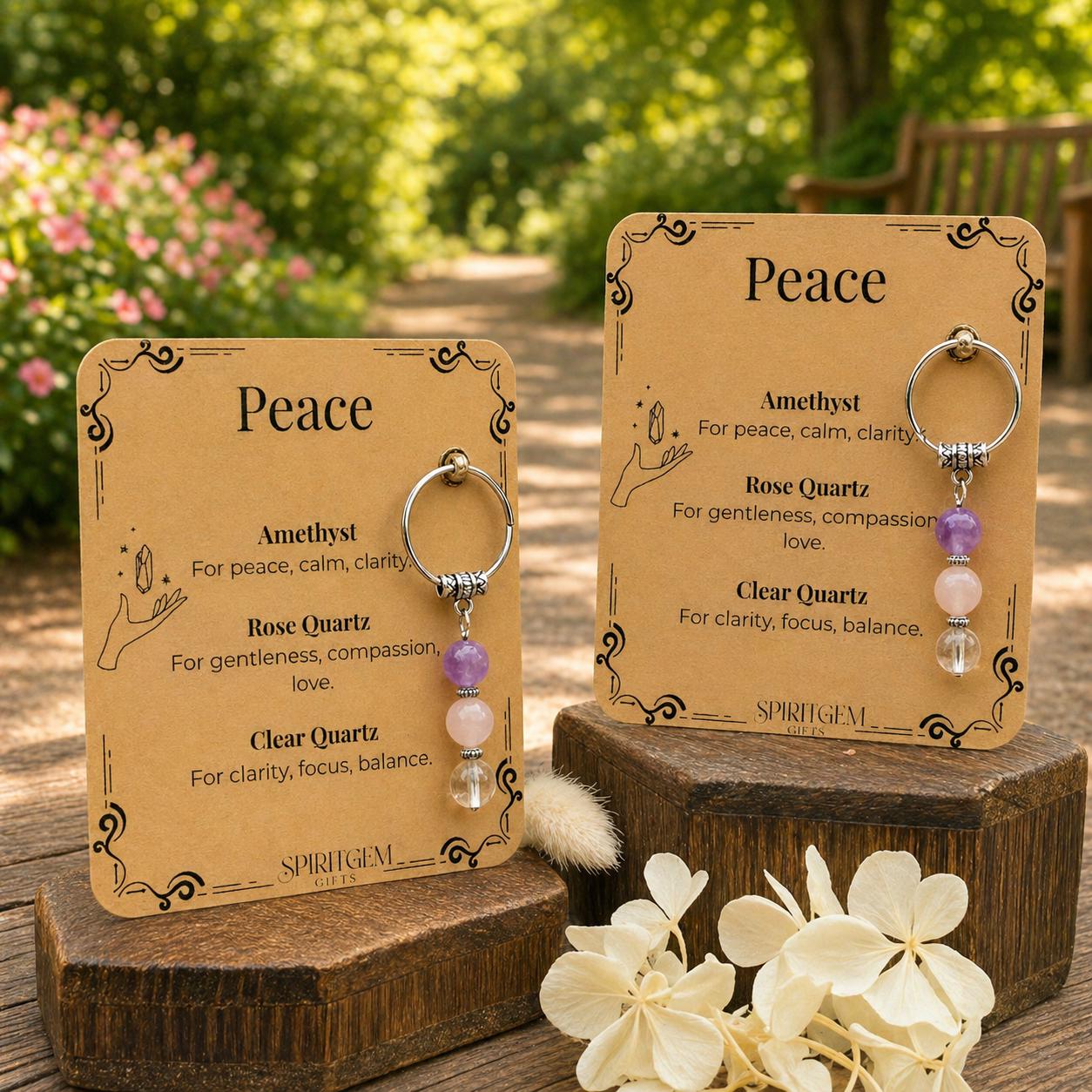 Personalised Peace Keyring, Retirement Gift, Anxiety Relief, Stress Support Token, Serenity Present, Inner Calm