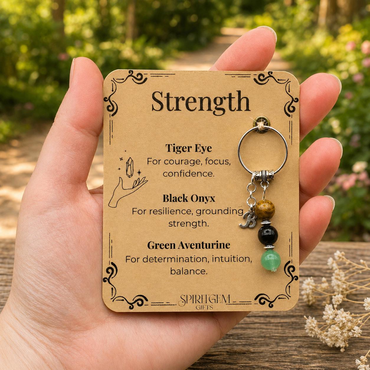 Personalised Strength Keyring, Resilience Gift, Hard Times Support, Courage Token, Survivor Present, Determination