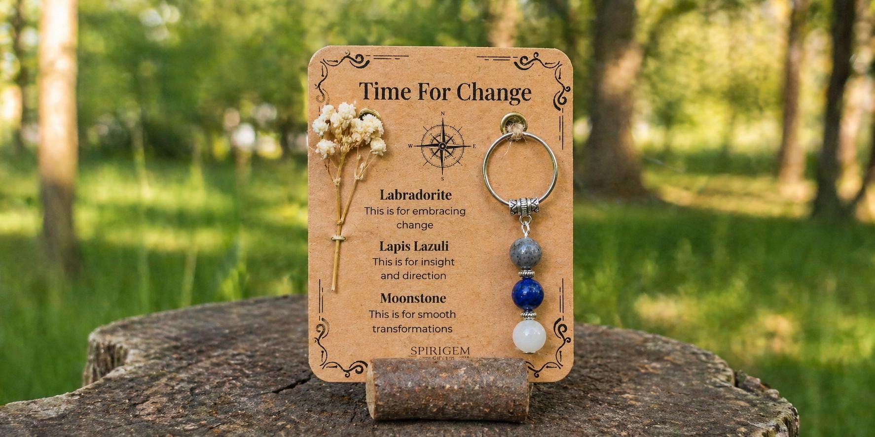 Personalised Time For Change Keyring, Transformation Present, Spiritual Journey Token, New Life Charm, Guidance