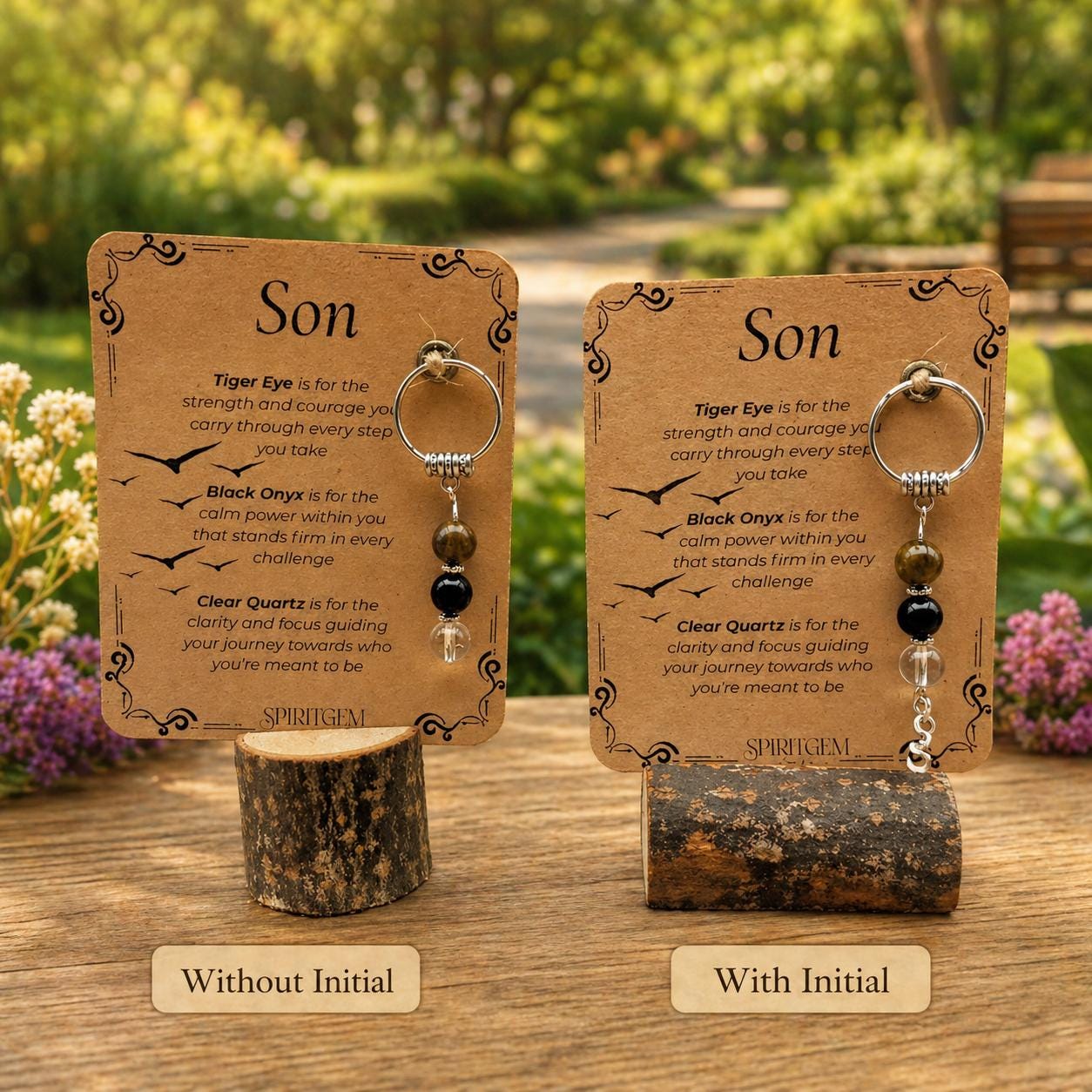 PERSONALISED SON keyring. Gift from Mum or Dad, Crystal Keyring with Meaning, Birthday Keepsake for Teen Boy, Inspirational Gift