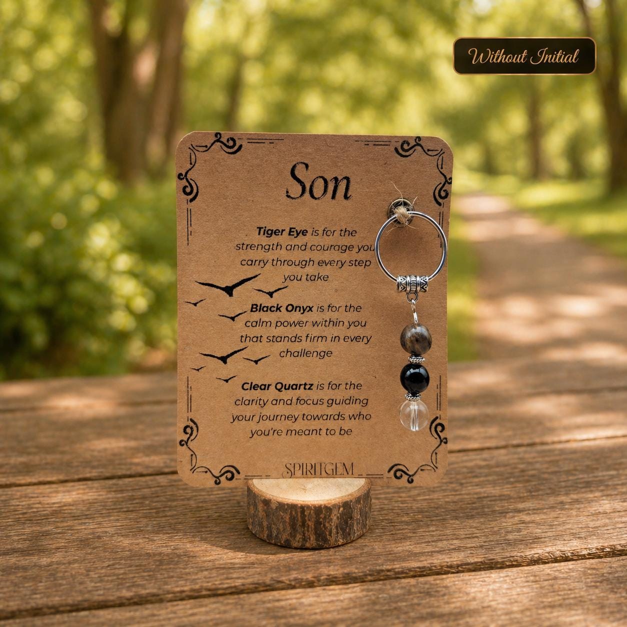 PERSONALISED SON keyring. Gift from Mum or Dad, Crystal Keyring with Meaning, Birthday Keepsake for Teen Boy, Inspirational Gift