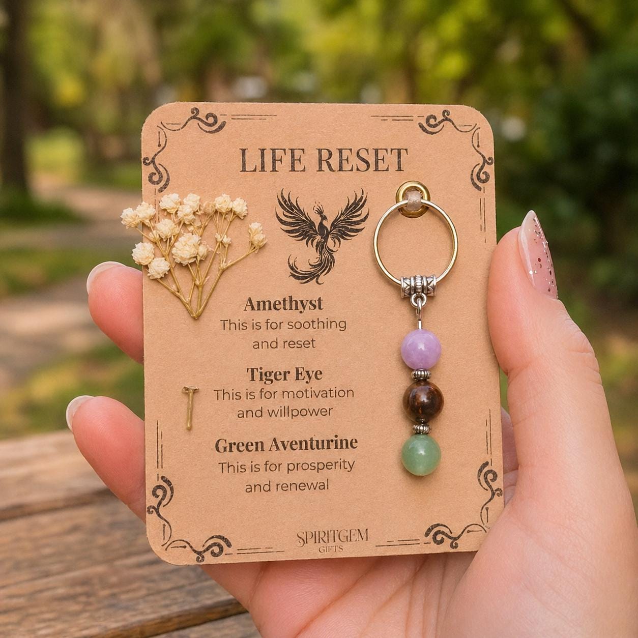 Personalised Life Reset Keyring, Phoenix Transformation Token, Fresh Start Present, New Beginnings Charm