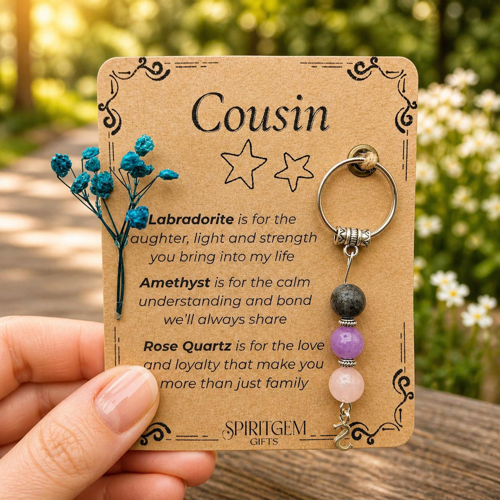 Personalised Cousin Keepsake with Gemstones – Birthday Thank You Gift