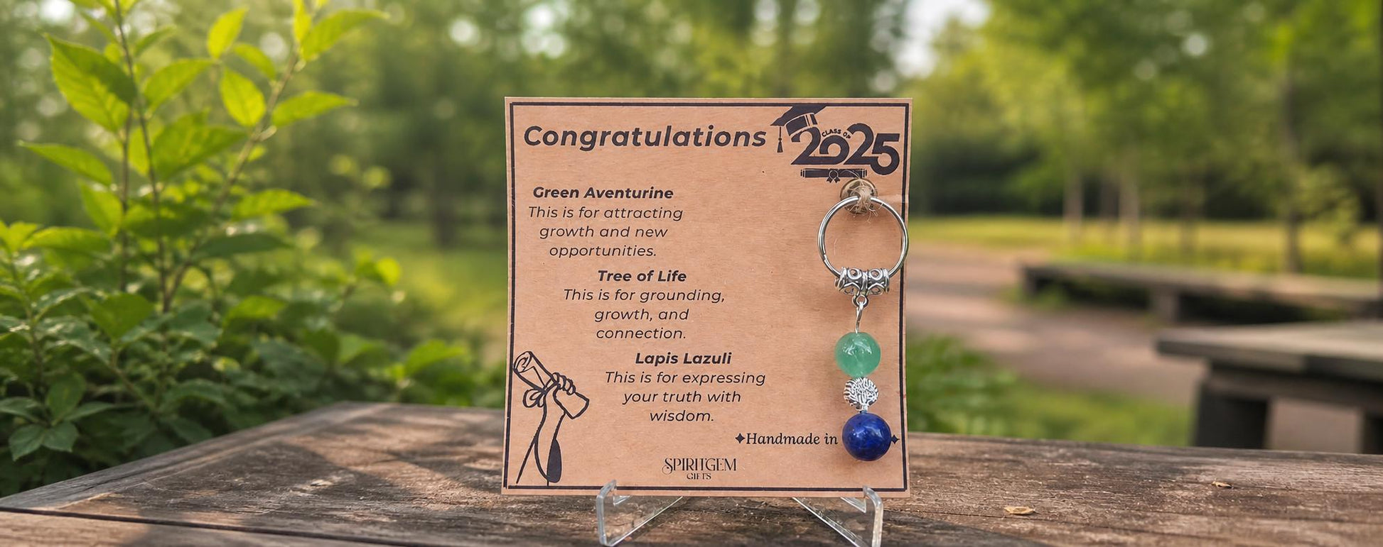 Personalized Graduation Crystal Keyring: Class of 2026, Tree of Life Charm