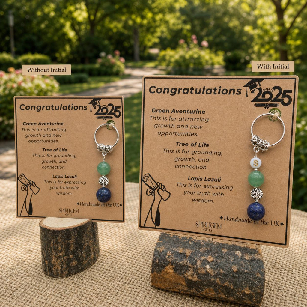 Personalized Graduation Crystal Keyring: Class of 2026, Tree of Life Charm