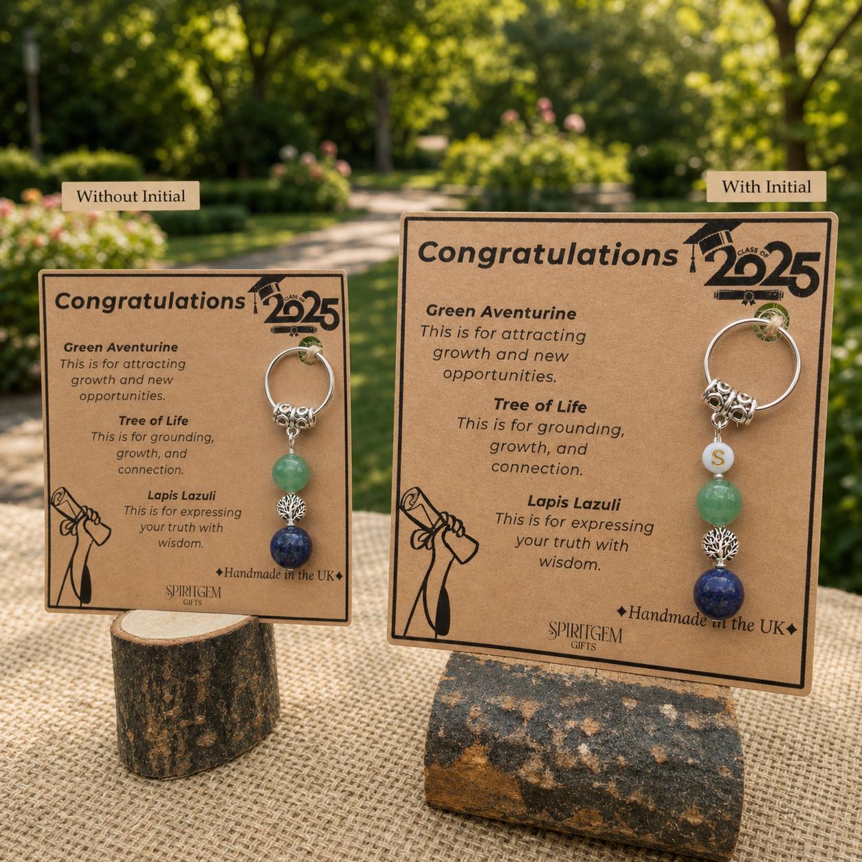 Personalized Graduation Crystal Keyring: Class of 2026, Tree of Life Charm