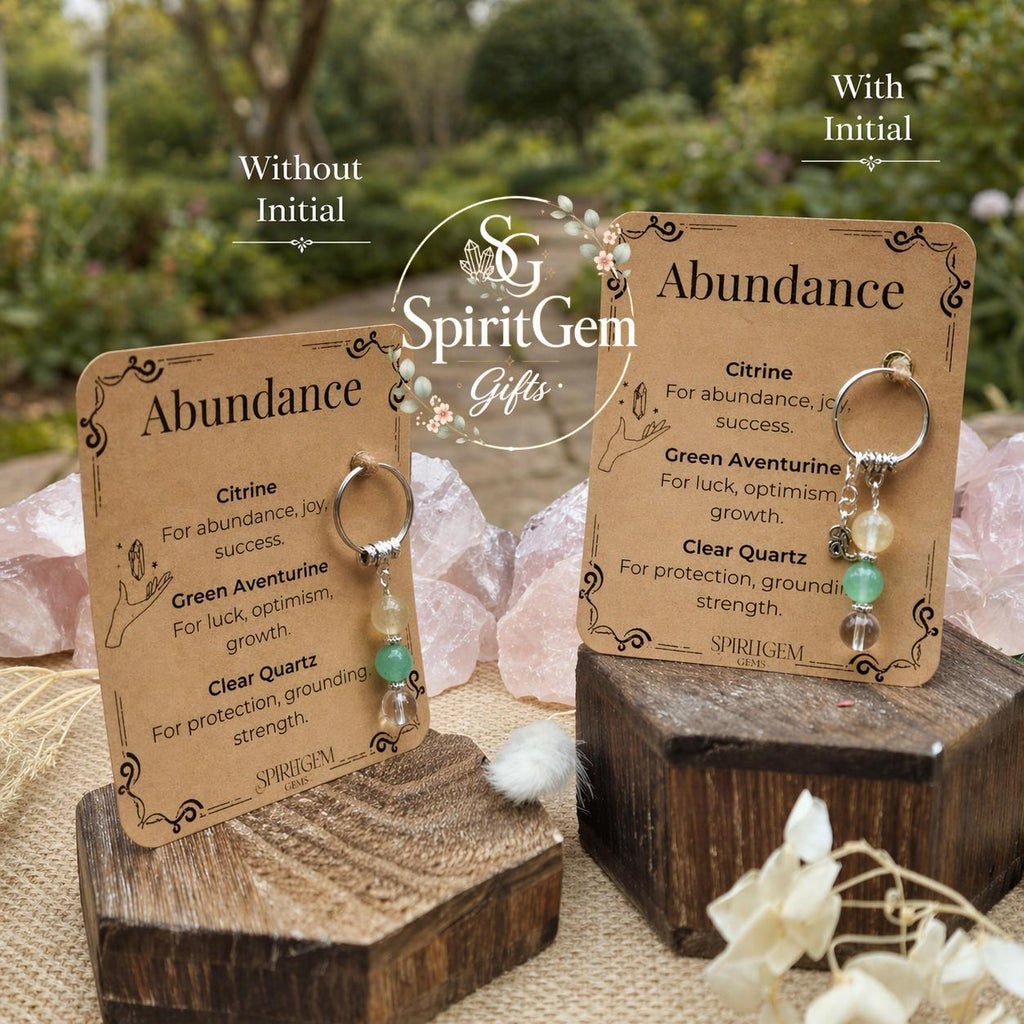 Personalised Abundance Crystal Keyring, New Business Gift, New Job Promotion, Leaving Present, Good Luck