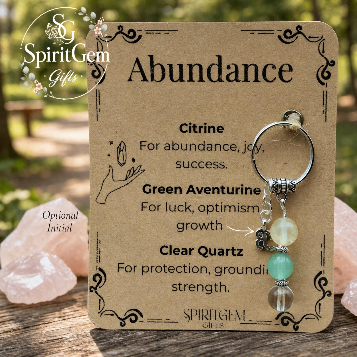 Personalised Abundance Crystal Keyring, New Business Gift, New Job Promotion, Leaving Present, Good Luck