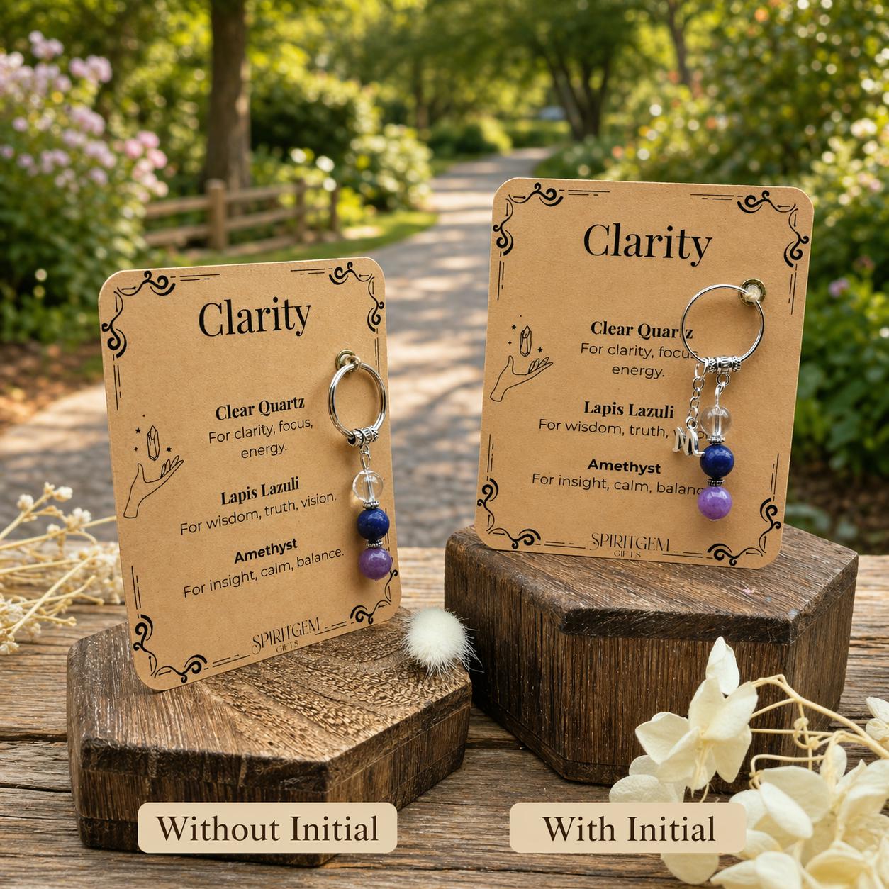 Good Luck Charm Gift, Crystal Keyring for Luck, Personalised New Start Keepsake
