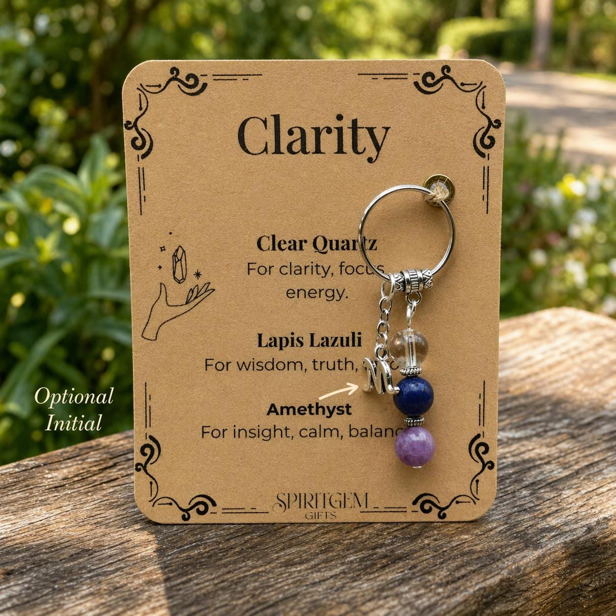 Good Luck Charm Gift, Crystal Keyring for Luck, Personalised New Start Keepsake