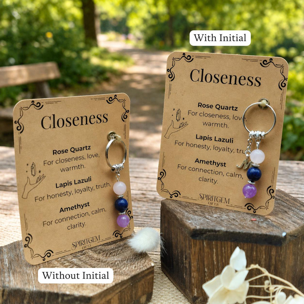 Long Distance Friend Gift, Miss You Crystal Keyring, Personalised Friendship Keepsake