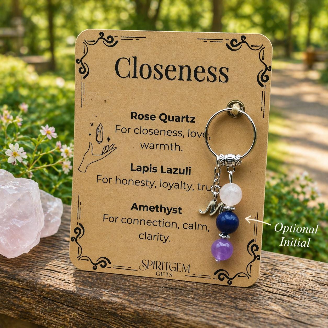 Long Distance Friend Gift, Miss You Crystal Keyring, Personalised Friendship Keepsake