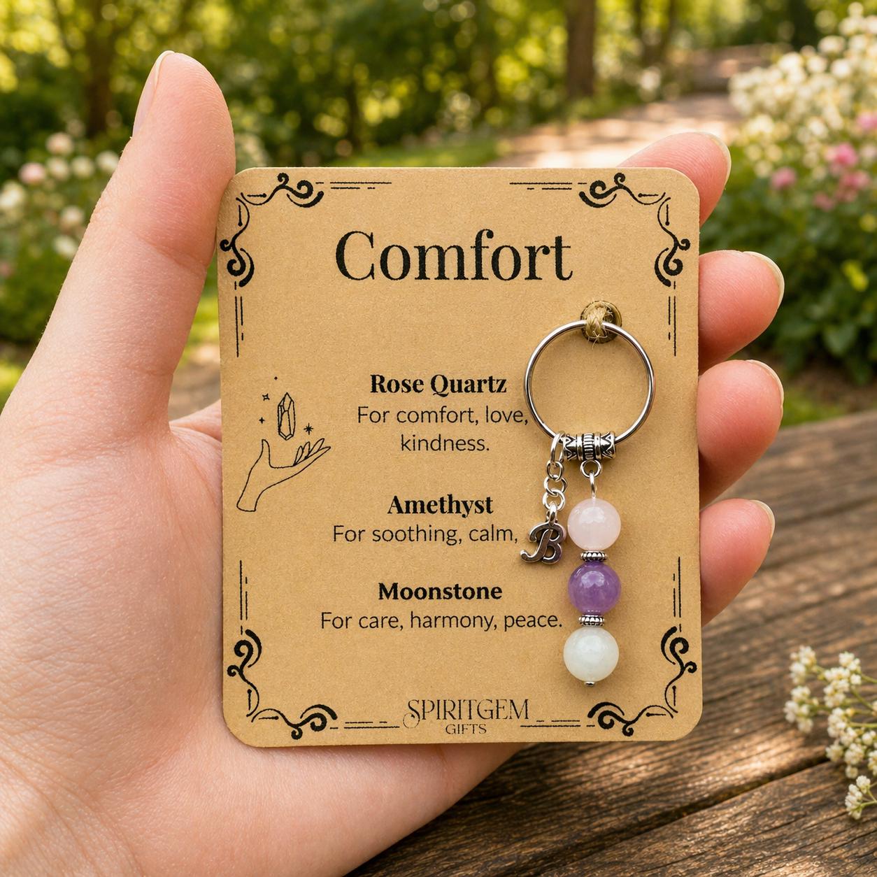 Memorial Gift, In Loving Memory Crystal Keyring, Personalised Remembrance Keepsake