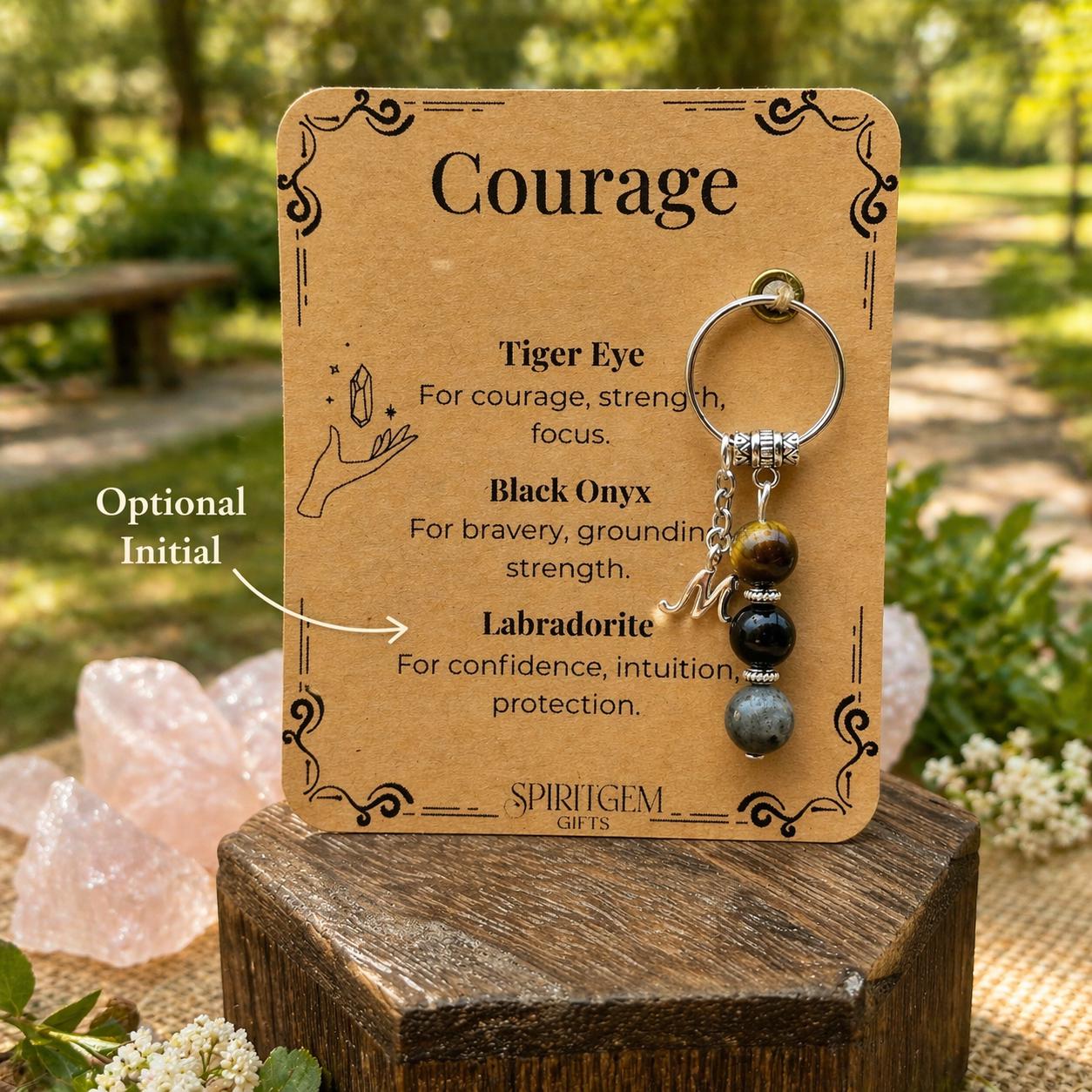 Personalised Courage Keyring, Strength Charm, Surgery Recovery, Divorce Support, New Chapter Present, Fearless