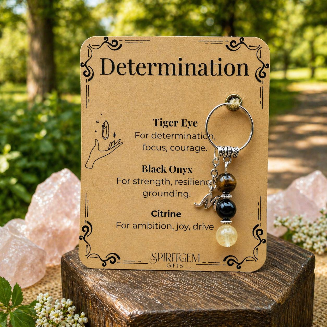 Personalised Determination Keyring, Exam Motivation, Fitness Goal, Entrepreneur Ambition, New Business Present, Drive