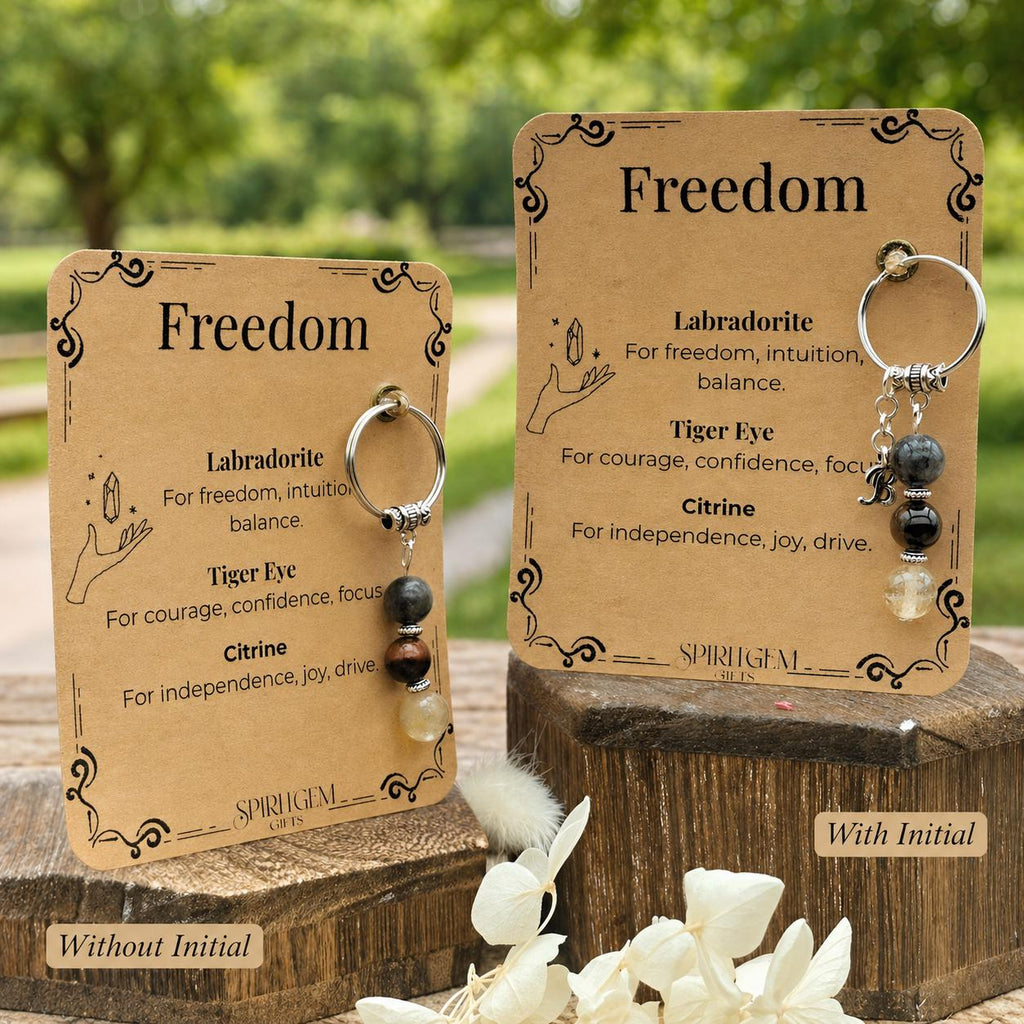 Divorce Gift for Her, New Start Crystal Keyring, Personalised Freedom Keepsake