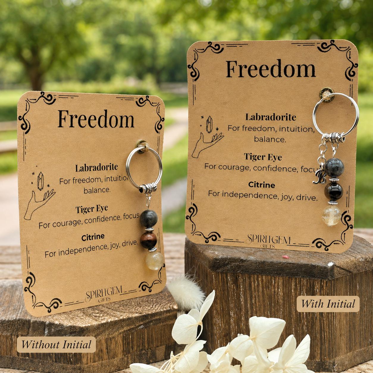 Divorce Gift for Her, New Start Crystal Keyring, Personalised Freedom Keepsake