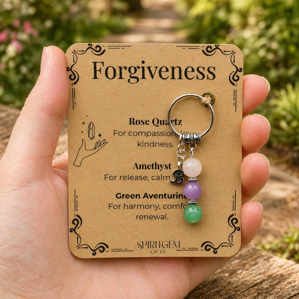 I'm Sorry Gift, Apology Crystal Keyring, Personalised Forgive Me Keepsake