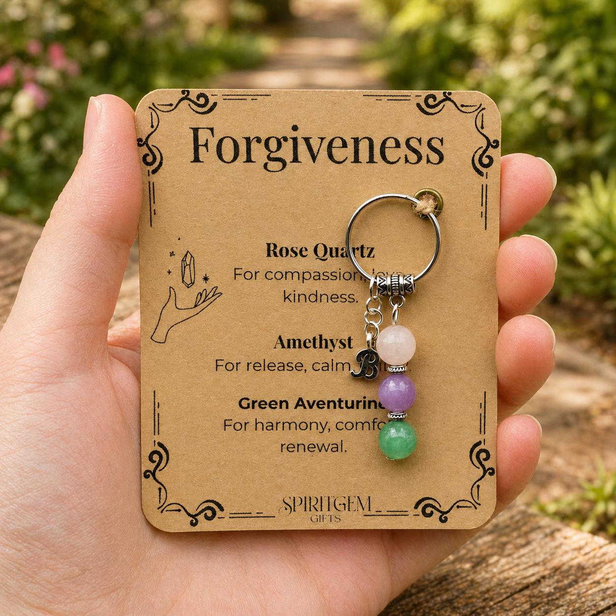 I'm Sorry Gift, Apology Crystal Keyring, Personalised Forgive Me Keepsake