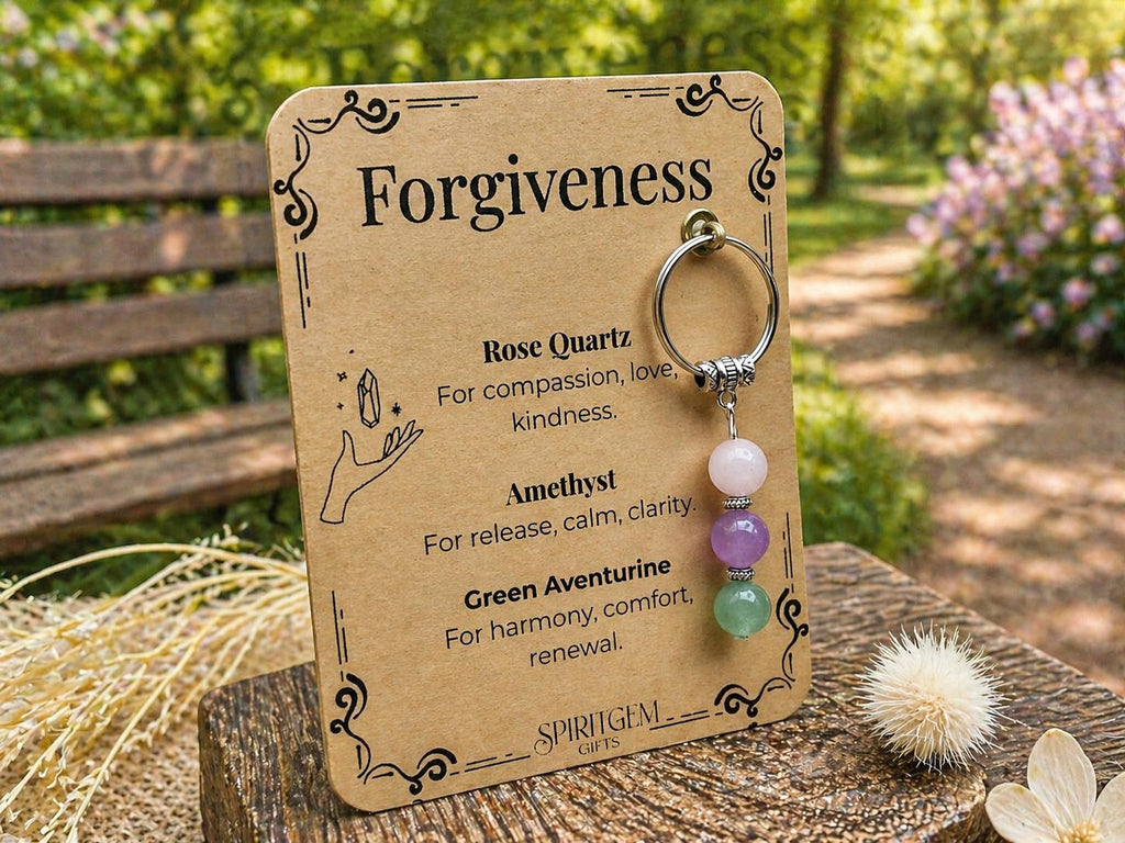 I'm Sorry Gift, Apology Crystal Keyring, Personalised Forgive Me Keepsake