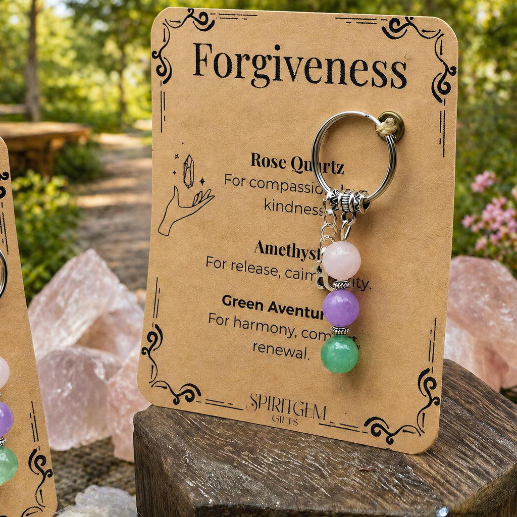 I'm Sorry Gift, Apology Crystal Keyring, Personalised Forgive Me Keepsake
