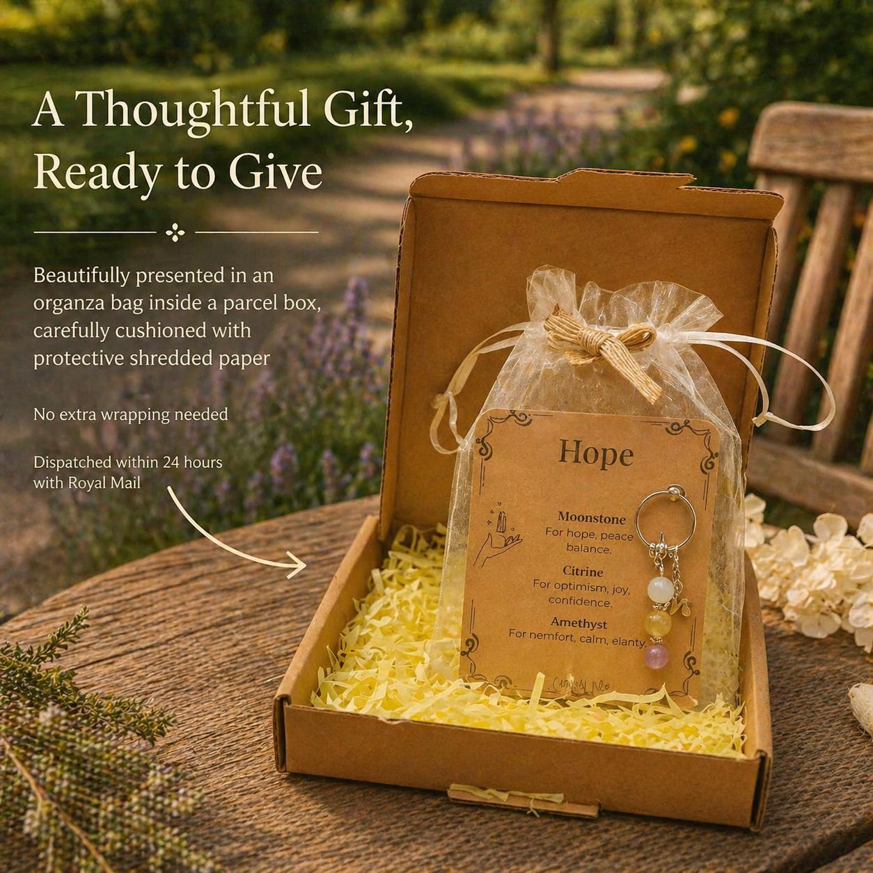 Personalised Hope Keyring, IVF Fertility Gift, Hard Times Support, Better Days Token, Optimism Present, Strength