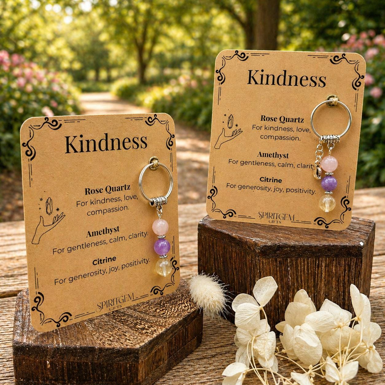 Personalised Kindness Gemstone Keyring, Thoughtful Appreciation Charm