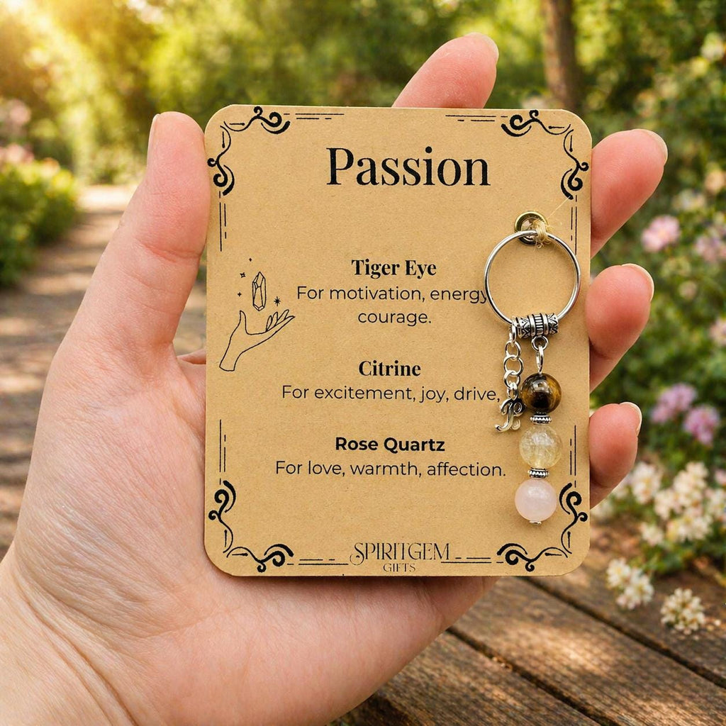 Romantic Gift for Her, Love Crystal Keyring, Personalised Just Because Keepsake