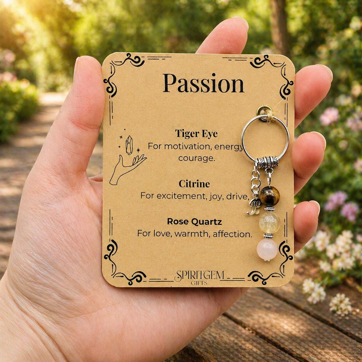 Romantic Gift for Her, Love Crystal Keyring, Personalised Just Because Keepsake