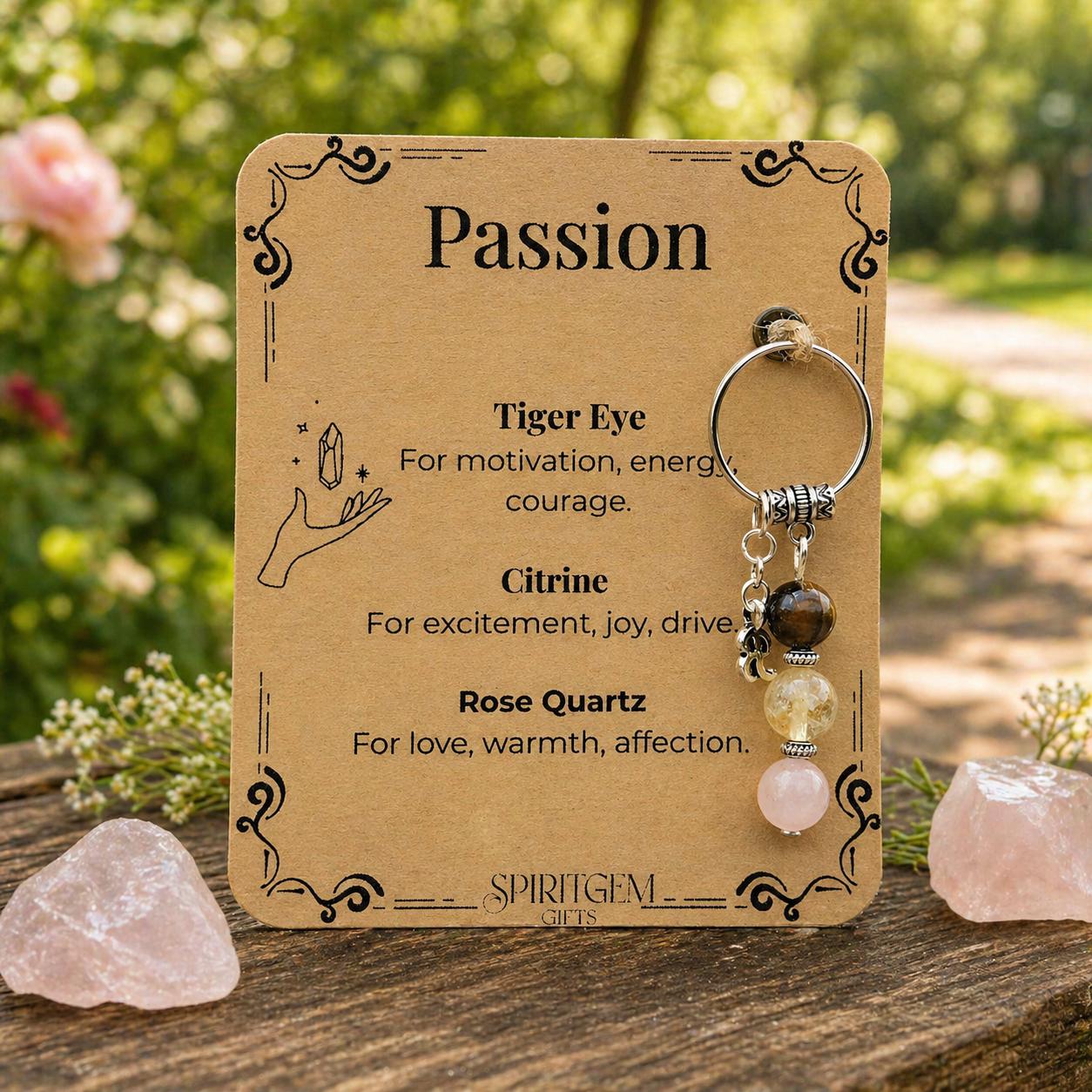 Romantic Gift for Her, Love Crystal Keyring, Personalised Just Because Keepsake