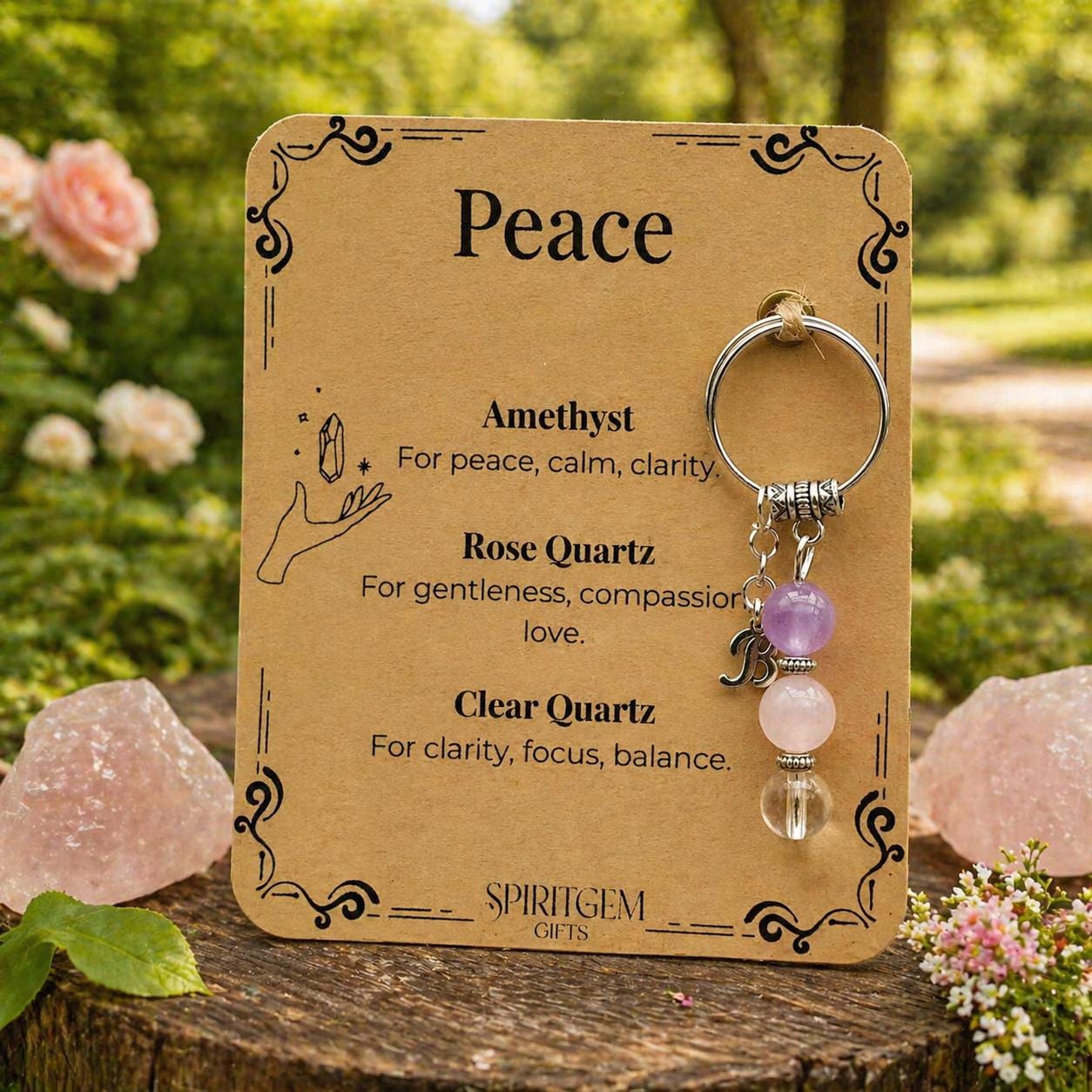 Personalised Peace Keyring, Retirement Gift, Anxiety Relief, Stress Support Token, Serenity Present, Inner Calm