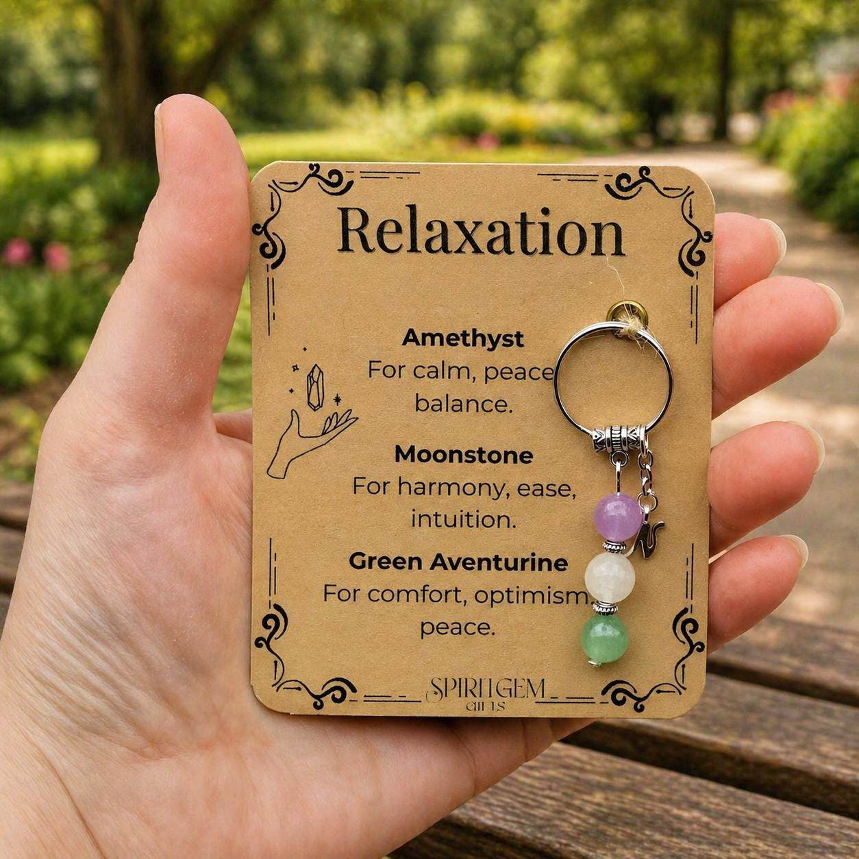 PERSONALISED Spa Day Gift Keyring, Stress Relief Charm, Self Care Keepsake, Unwind Token