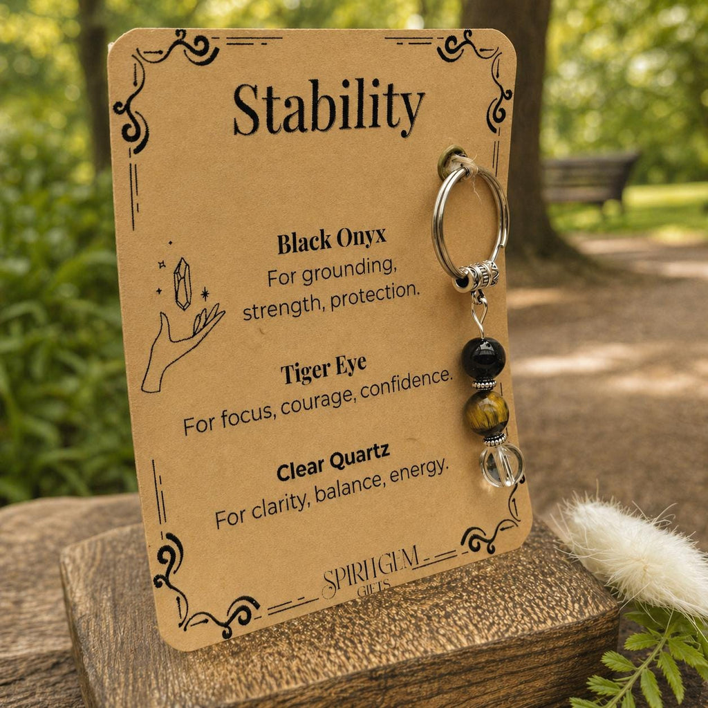 Personalised Stability Keyring, Sobriety Token, Grounding Present, Mental Health Support, Divorce Recovery, Inner Balance