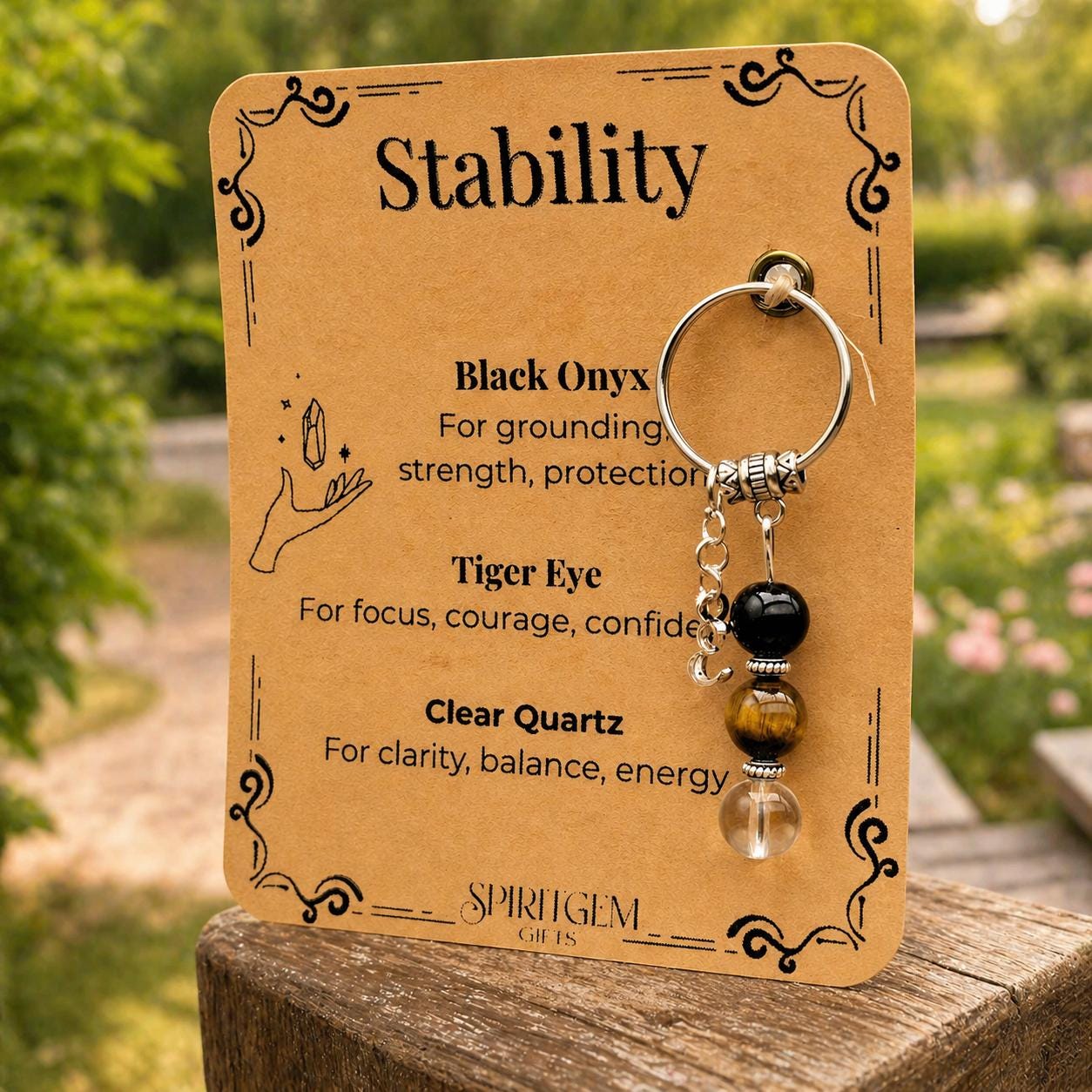 Personalised Stability Keyring, Sobriety Token, Grounding Present, Mental Health Support, Divorce Recovery, Inner Balance