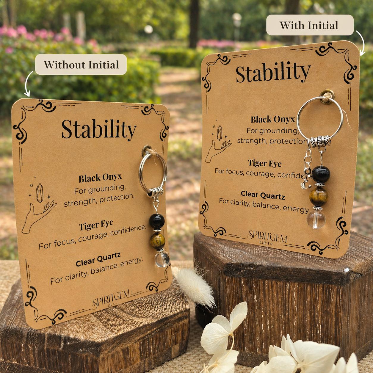 Personalised Stability Keyring, Sobriety Token, Grounding Present, Mental Health Support, Divorce Recovery, Inner Balance