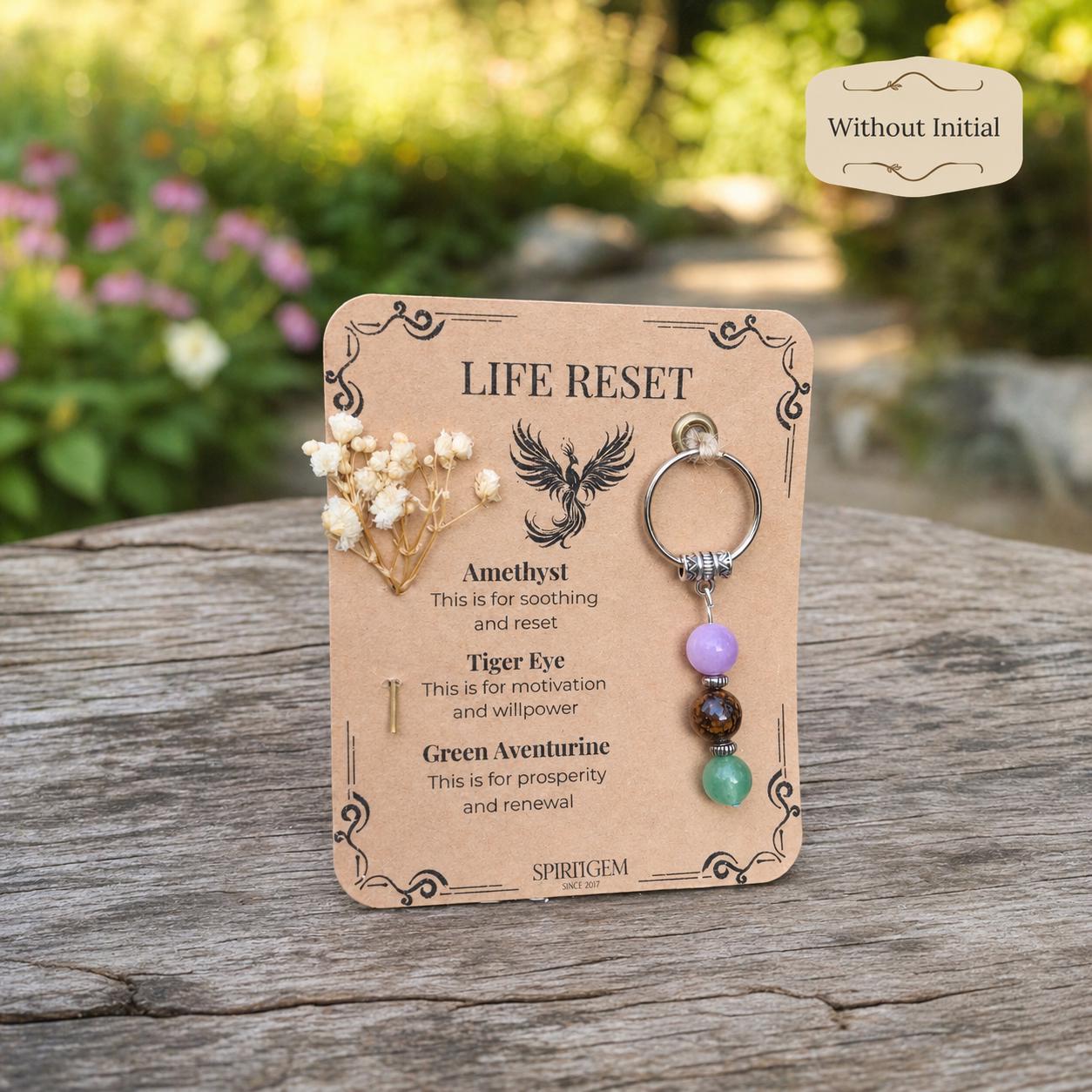 Personalised Life Reset Keyring, Phoenix Transformation Token, Fresh Start Present, New Beginnings Charm