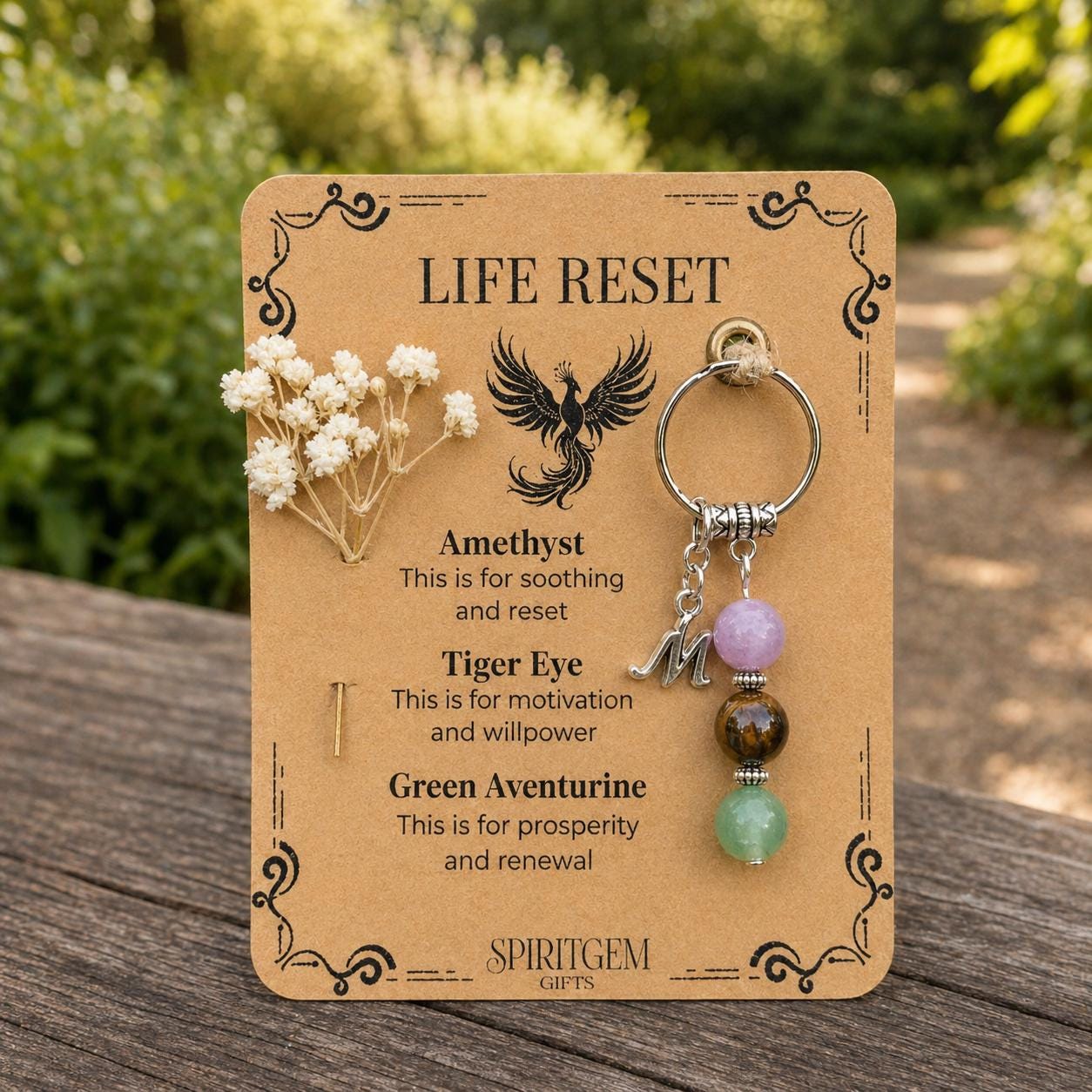Personalised Life Reset Keyring, Phoenix Transformation Token, Fresh Start Present, New Beginnings Charm