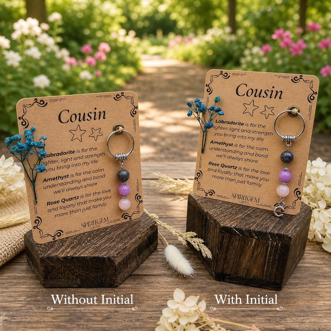 Personalised Cousin Keepsake with Gemstones – Birthday Thank You Gift