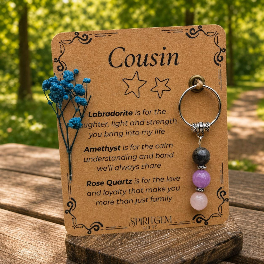 Personalised Cousin Keepsake with Gemstones – Birthday Thank You Gift