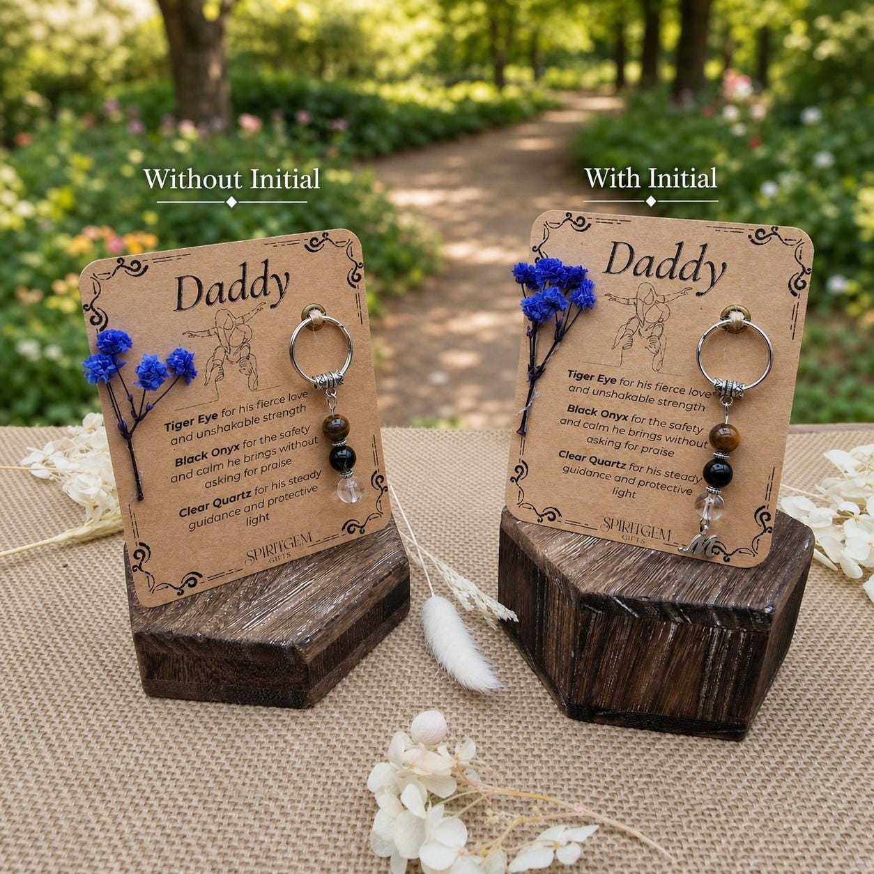 New Dad Gift, Crystal Keyring for First Time Daddy, Personalised Keepsake from Bump