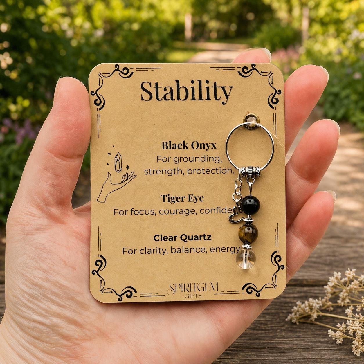 Personalised Stability Keyring, Sobriety Token, Grounding Present, Mental Health Support, Divorce Recovery, Inner Balance