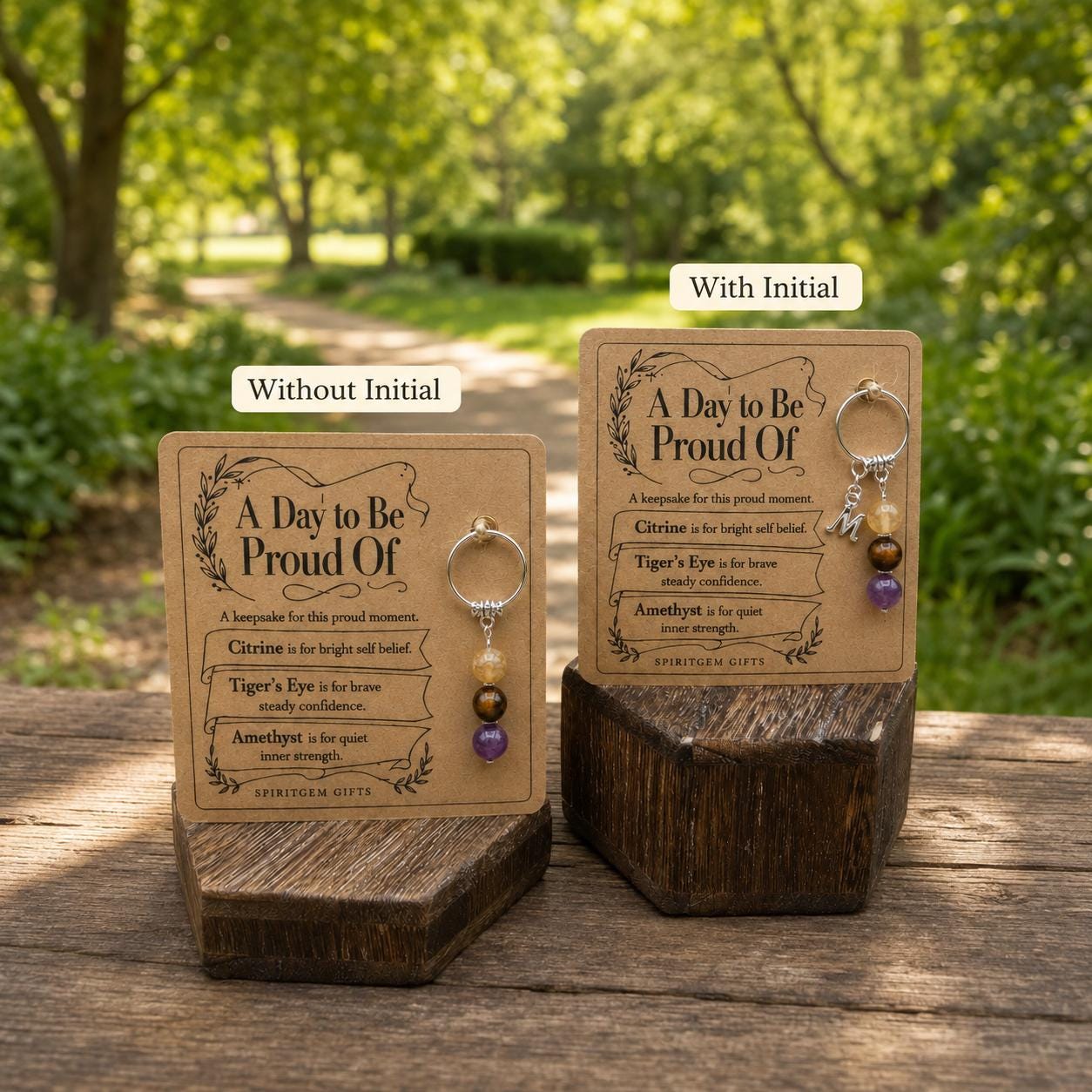 PERSONALISED WELL DONE Crystal Keyring, Proud of You Gift with Illustrated Keepsake Card